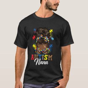 Unordentlicher Dutt Haare Schwarze Afro Frauen Aut T-Shirt