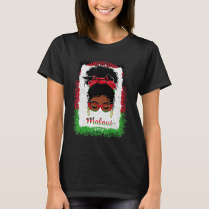 Unordentlicher Dutt Malawischer Malawi-Flagge Frau T-Shirt