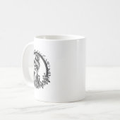 Unordentlicher Dutt-Skelett-Kaffee-Trinker Vintage Kaffeetasse (Vorderseite Links)