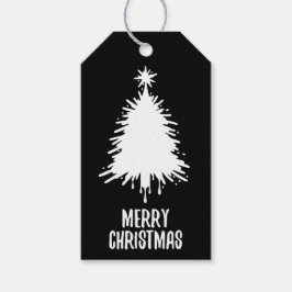 Unordentlicher & Grungy Schwarzer & Weißer Froher  Geschenkanhänger