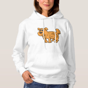Unordentlicher orangefarbener Welpe Hoodie
