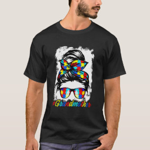Unordentliches Bun-Bandana Großmutter Mädchen Frau T-Shirt