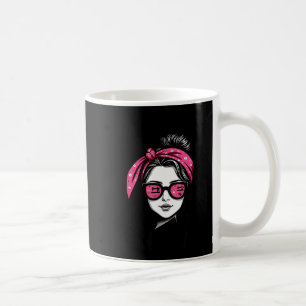 Unordentliches Bun-Mädchen Frau Quilten Nähen Haar Kaffeetasse