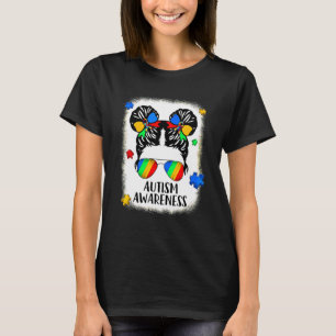 Unordentliches Bun-Puzzleteil Autismus-Bewusstsein T-Shirt