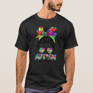 Unordentliches Dutt-Bandana-Mama Unterstützende Fr T-Shirt