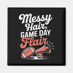 Unordentliches Haar Flair Cheer Fußll Cheerleading Magnet