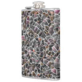 Unordnung von grobem Lachs und grauem Mosaik Flachmann