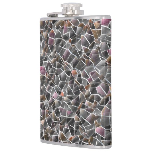 Unordnung von grobem Lachs und grauem Mosaik Flachmann (Links)