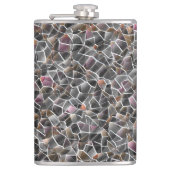 Unordnung von grobem Lachs und grauem Mosaik Flachmann (Vorderseite)