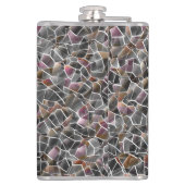 Unordnung von grobem Lachs und grauem Mosaik Flachmann (Rückseite)