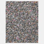Unordnung von grobem Lachs und grauem Mosaik Fleecedecke (Vorderseite)