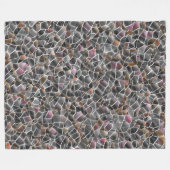 Unordnung von grobem Lachs und grauem Mosaik Fleecedecke (Vorderseite (Horizontal))