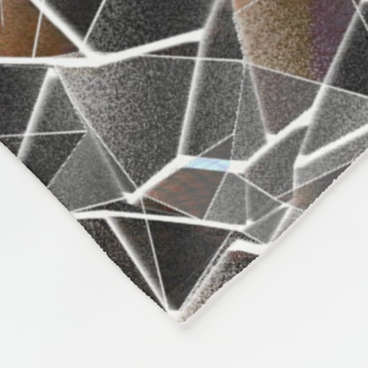 Unordnung von grobem Lachs und grauem Mosaik Fleecedecke (Ecke)