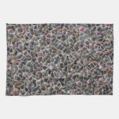 Unordnung von grobem Lachs und grauem Mosaik Geschirrtuch (Horizontal)