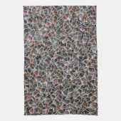 Unordnung von grobem Lachs und grauem Mosaik Geschirrtuch (Vertikal)