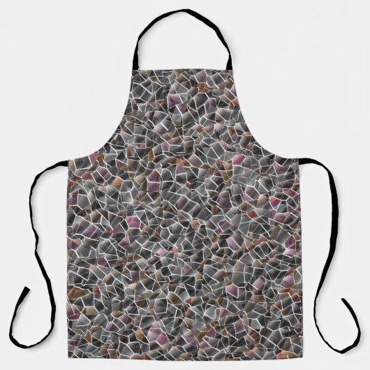 Unordnung von grobem Lachs und grauem Mosaik Schürze (Vorderseite)