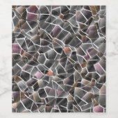 Unordnung von grobem Lachs und grauem Mosaik Weinetikett (Einzelnes Label)