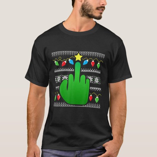Unpassendes Weihnachts-Sweater-Style Funny T-Shirt (Vorderseite)