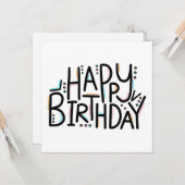 Unperfektes Glück zum Geburtstag Karte (Vorderseite/Rückseite Beispiel)