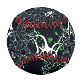 Unperfektes weißes Fraktal auf schwarzem Raum, ges Baseball