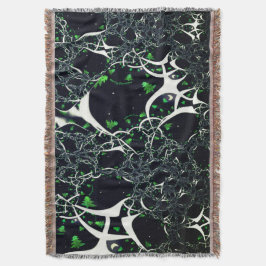 Unperfektes weißes Fraktal auf schwarzem Raum, ges Decke