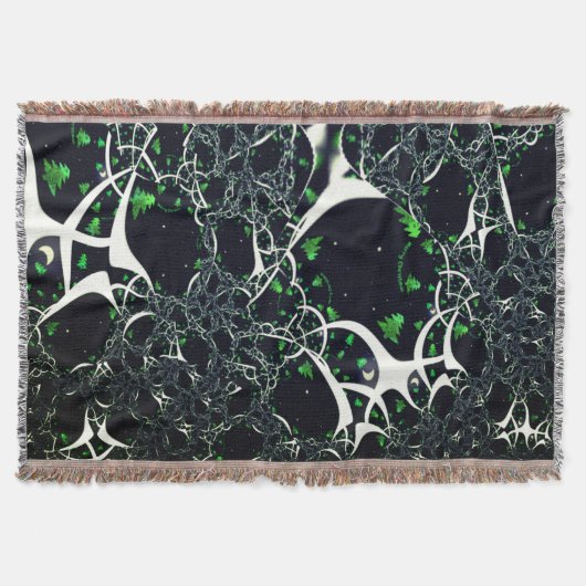 Unperfektes weißes Fraktal auf schwarzem Raum, ges Decke (Vorderseite)