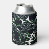 Unperfektes weißes Fraktal auf schwarzem Raum, ges Dosenkühler (Kanne Vorderseite)