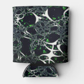 Unperfektes weißes Fraktal auf schwarzem Raum, ges Dosenkühler (Vorderseite)