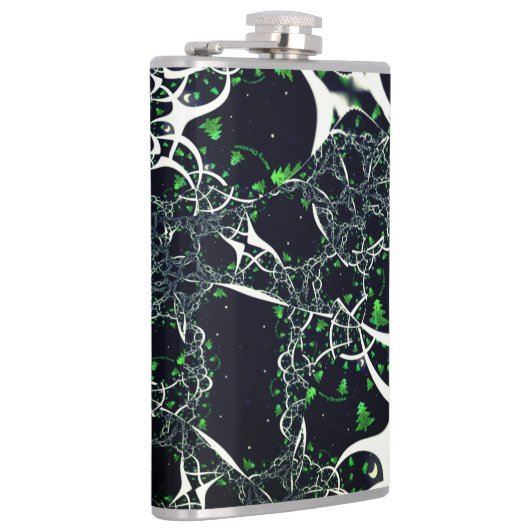 Unperfektes weißes Fraktal auf schwarzem Raum, ges Flachmann (Rechts)