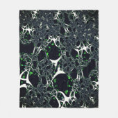 Unperfektes weißes Fraktal auf schwarzem Raum, ges Fleecedecke (Vorderseite)