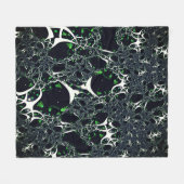 Unperfektes weißes Fraktal auf schwarzem Raum, ges Fleecedecke (Vorderseite (Horizontal))