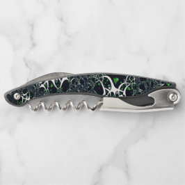 Unperfektes weißes Fraktal auf schwarzem Raum, ges Kellnermesser