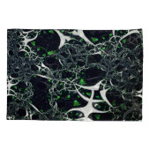 Unperfektes weißes Fraktal auf schwarzem Raum, ges Kissenbezug (Rückseite-Links)