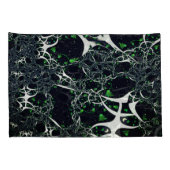 Unperfektes weißes Fraktal auf schwarzem Raum, ges Kissenbezug (Rückseite-Rechts)