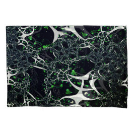 Unperfektes weißes Fraktal auf schwarzem Raum, ges Kissenbezug