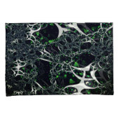 Unperfektes weißes Fraktal auf schwarzem Raum, ges Kissenbezug (Vorderseite-Rechts)