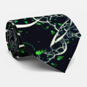 Unperfektes weißes Fraktal auf schwarzem Raum, ges Krawatte (Gerollt)