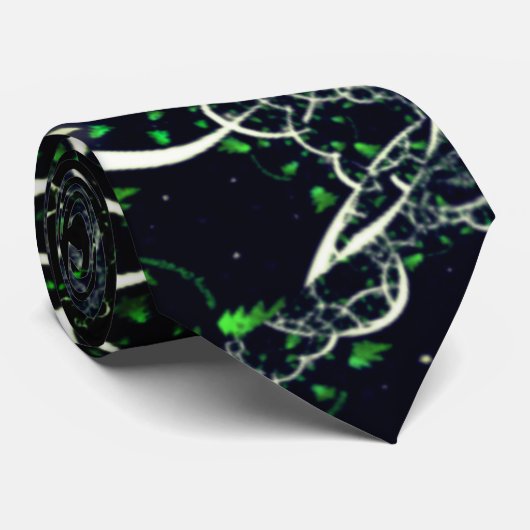 Unperfektes weißes Fraktal auf schwarzem Raum, ges Krawatte (Gerollt)