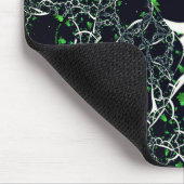 Unperfektes weißes Fraktal auf schwarzem Raum, ges Mousepad (Ecke)