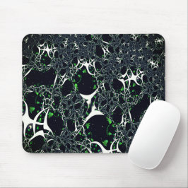 Unperfektes weißes Fraktal auf schwarzem Raum, ges Mousepad