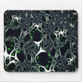 Unperfektes weißes Fraktal auf schwarzem Raum, ges Mousepad (Vorne)