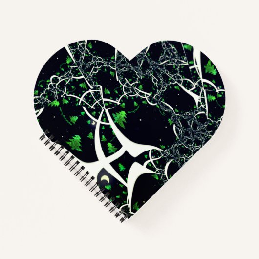 Unperfektes weißes Fraktal auf schwarzem Raum, ges Notizblock (Vorderseite)