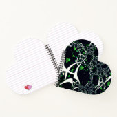 Unperfektes weißes Fraktal auf schwarzem Raum, ges Notizblock (Innenseite)