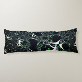 Unperfektes weißes Fraktal auf schwarzem Raum, ges Seitenschläferkissen (Rückseite)