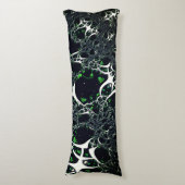 Unperfektes weißes Fraktal auf schwarzem Raum, ges Seitenschläferkissen (Vorderseite Vertikal)