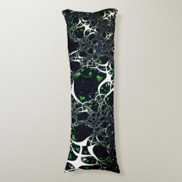 Unperfektes weißes Fraktal auf schwarzem Raum, ges Seitenschläferkissen