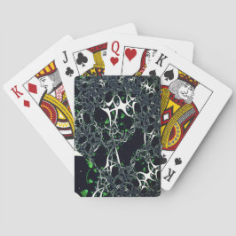 Unperfektes weißes Fraktal auf schwarzem Raum, ges Spielkarten