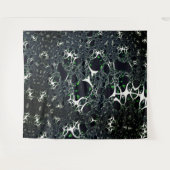 Unperfektes weißes Fraktal auf schwarzem Raum, ges Wandteppich (Vorderseite (Horizontal))