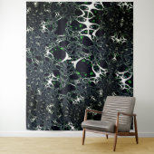 Unperfektes weißes Fraktal auf schwarzem Raum, ges Wandteppich (Beispiel)