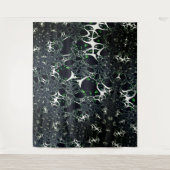 Unperfektes weißes Fraktal auf schwarzem Raum, ges Wandteppich (Vorderseite)